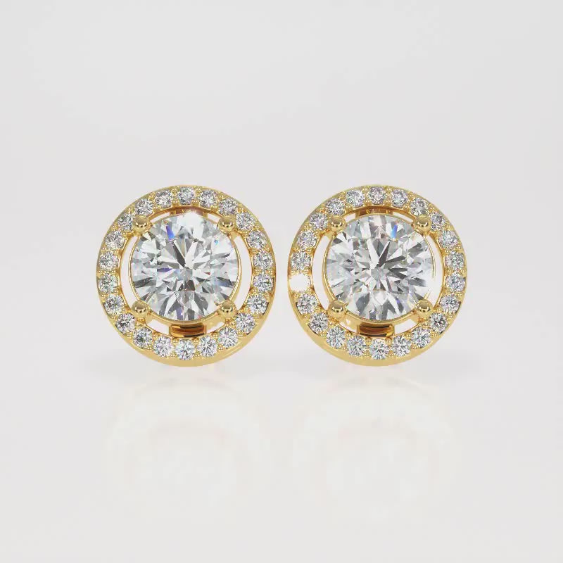 Halo Lab-Grown Diamond Stud Earrings