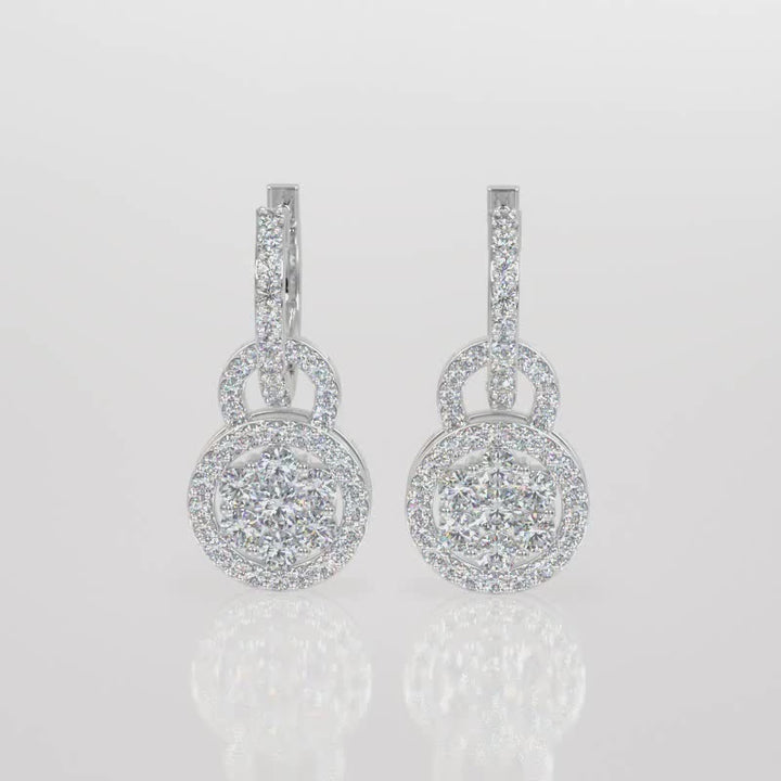 Cluster Lab-Grown Diamond Drop Earrings